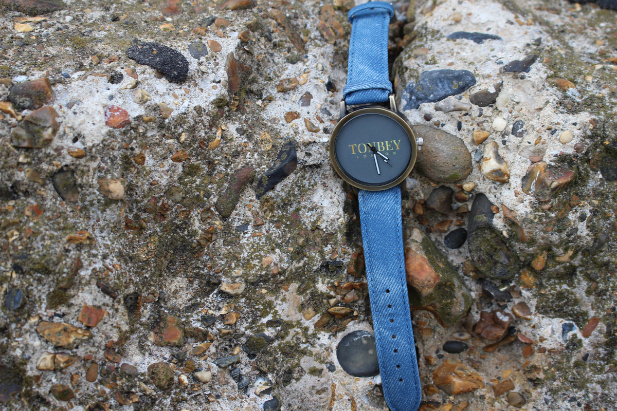 Blue Denim logo grey watch