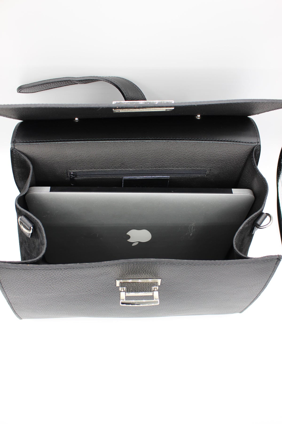 Chichi large leather & suede work bag with laptop inside (interior)