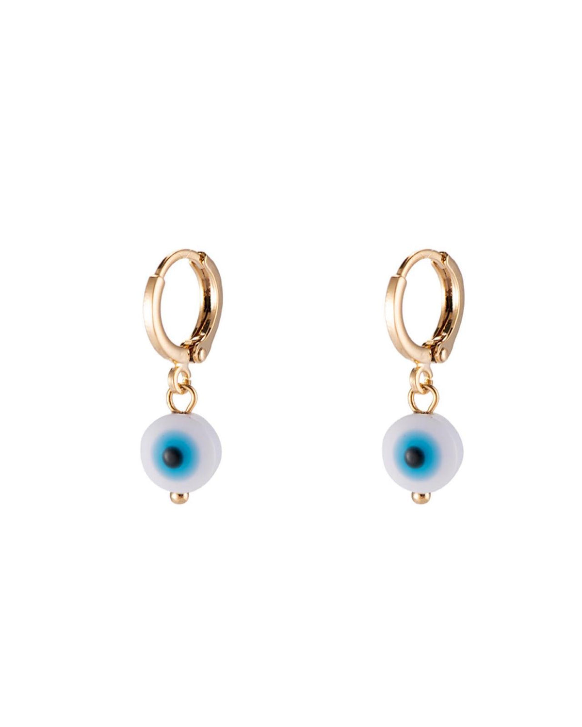 Love blue-eyed small loop earrings