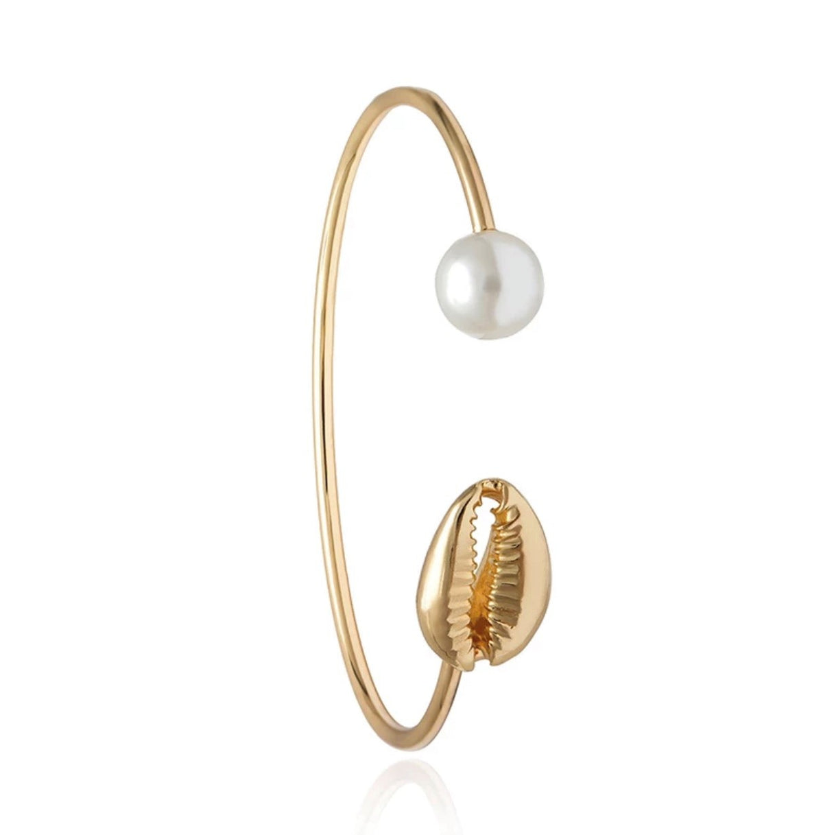 Gold plated Faux Pearl bangle